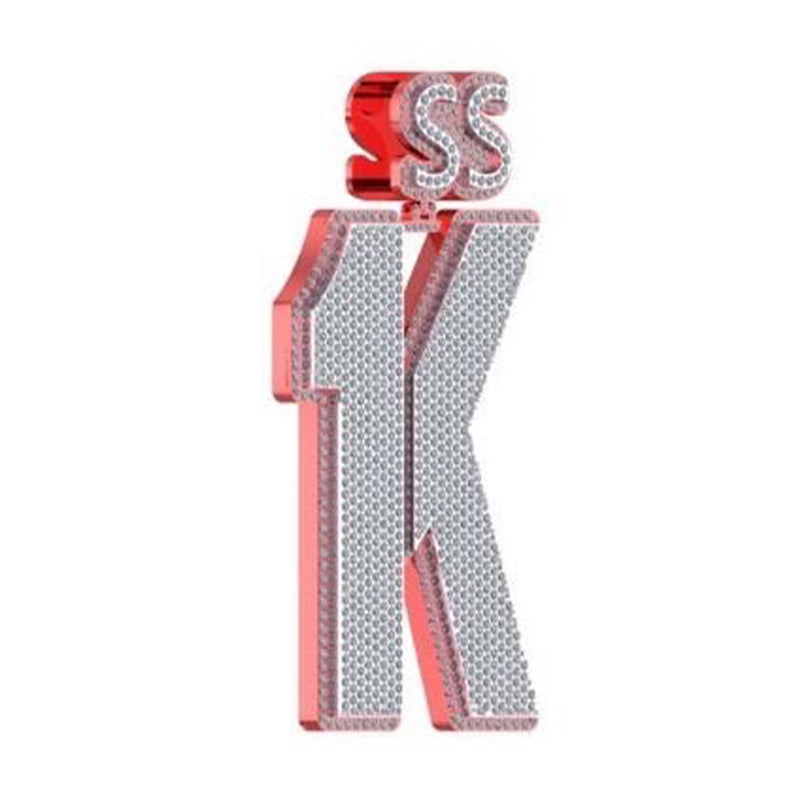 10K Gold 1K 3d Pendant