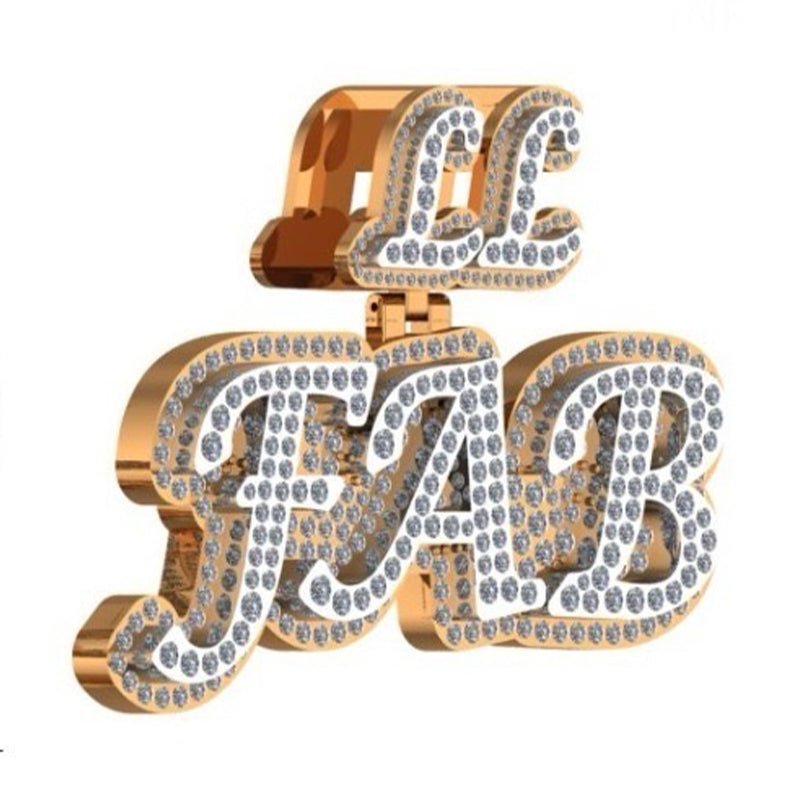 10K or 14K Gold Fab 3d Pendant