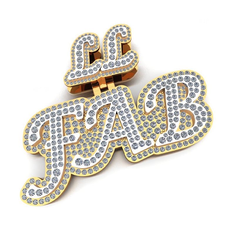 10K or 14K Gold Fab 3d Pendant