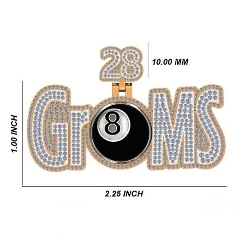 10K or 14K Gold Groms 3d Pendant