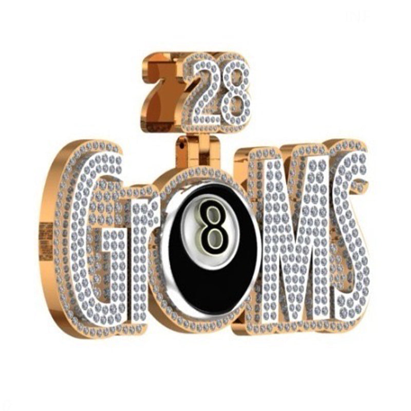 10K or 14K Gold Groms 3d Pendant