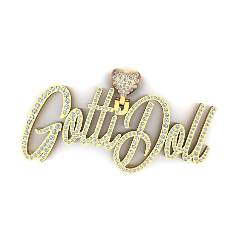10K Gold Gotti Doll Signature Pendant