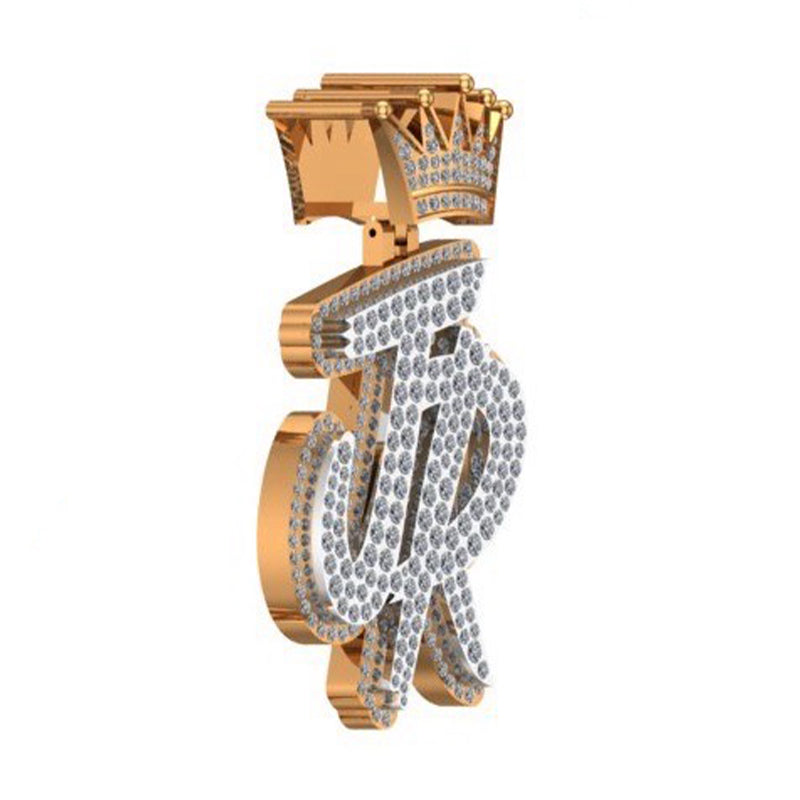 10K or 14K Gold JR 3d Pendant