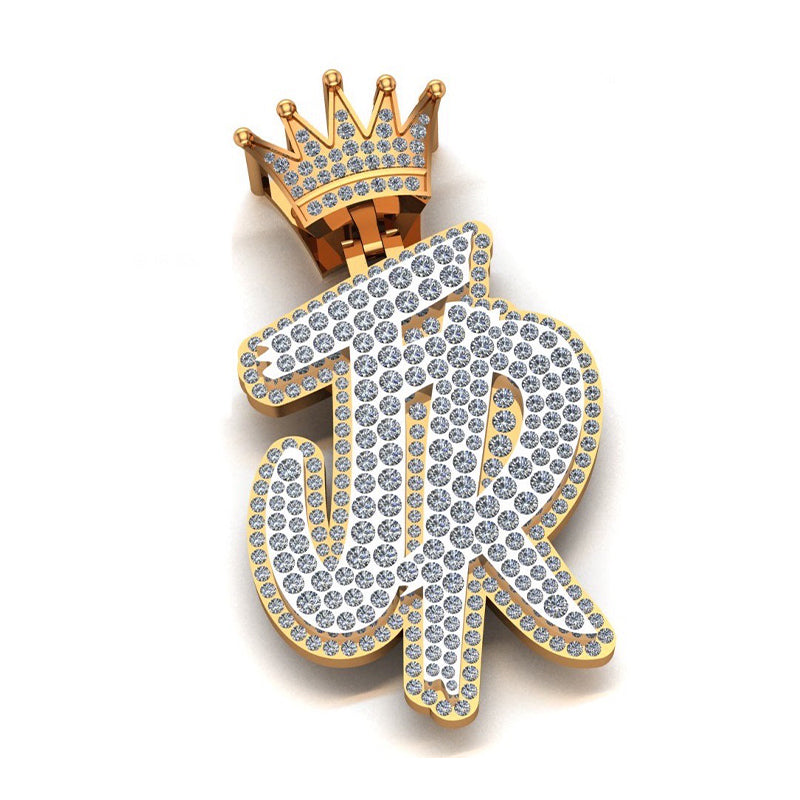 10K or 14K Gold JR 3d Pendant