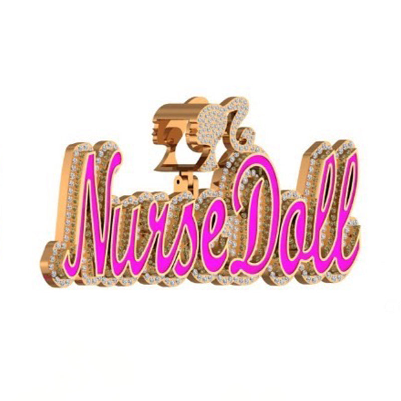 10K Gold Nurse Doll Signature Pendant