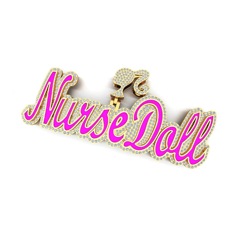10K Gold Nurse Doll Signature Pendant