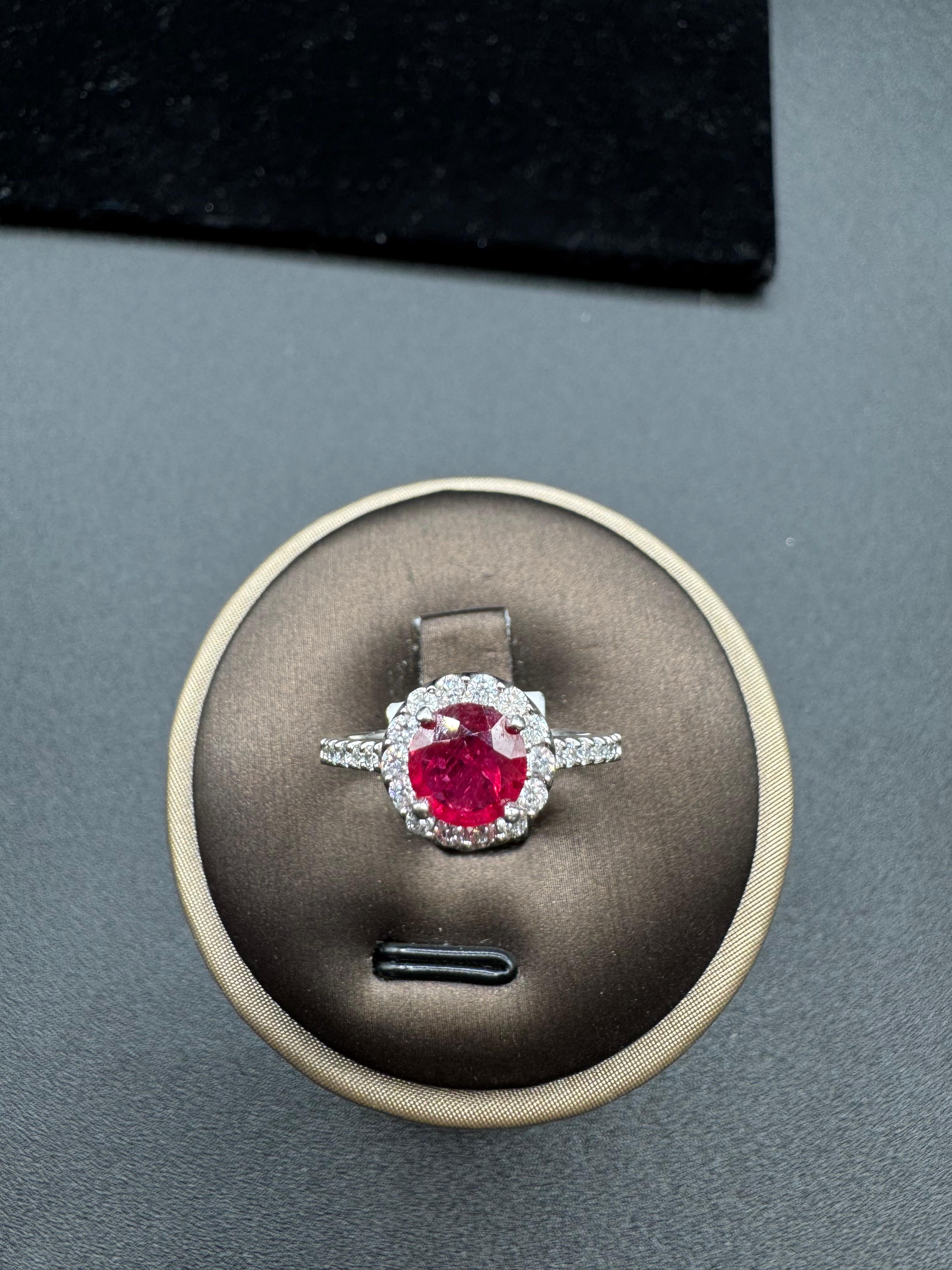 14KT White Gold 0.50CT RUBY Diamond ring.