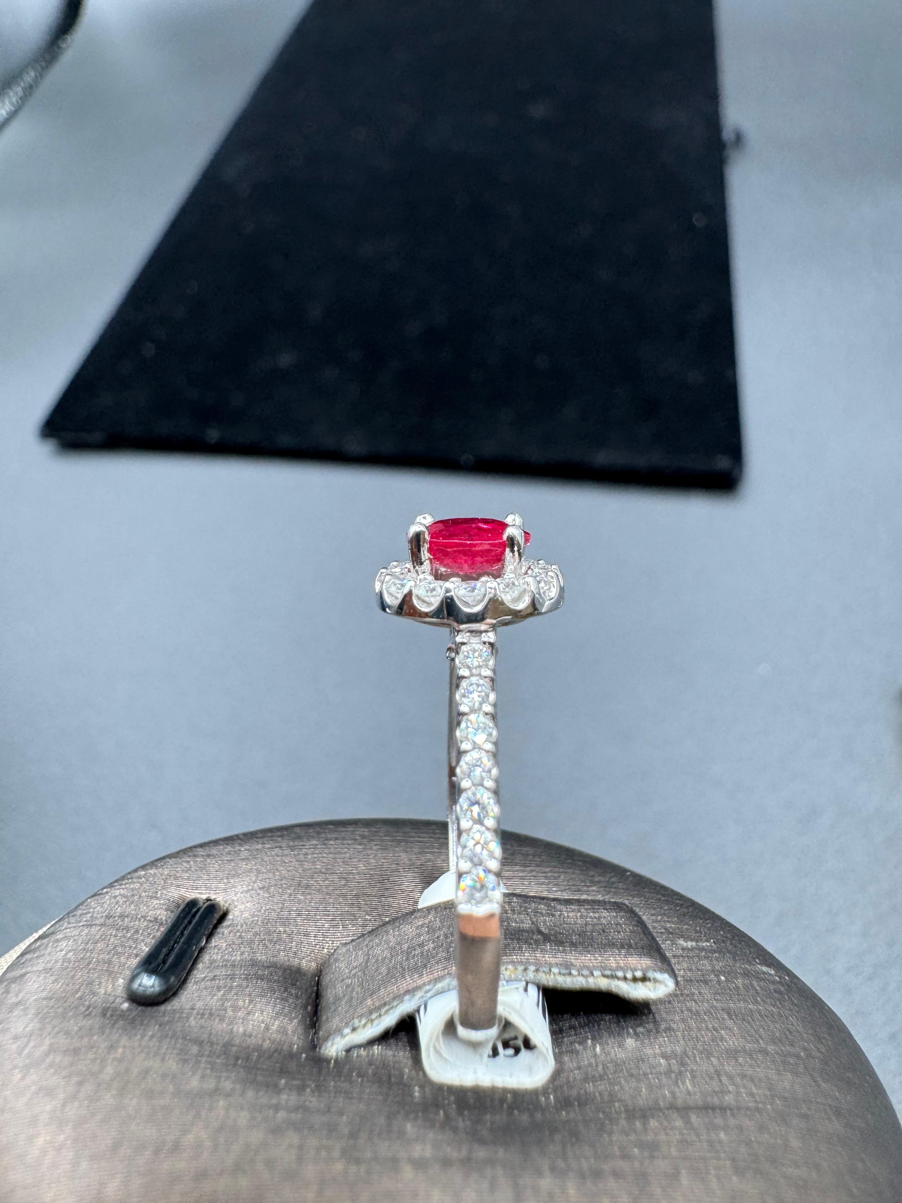 14KT White Gold 0.50CT RUBY Diamond ring.