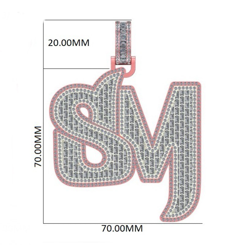 10K or 14K Gold SM 3d Pendant