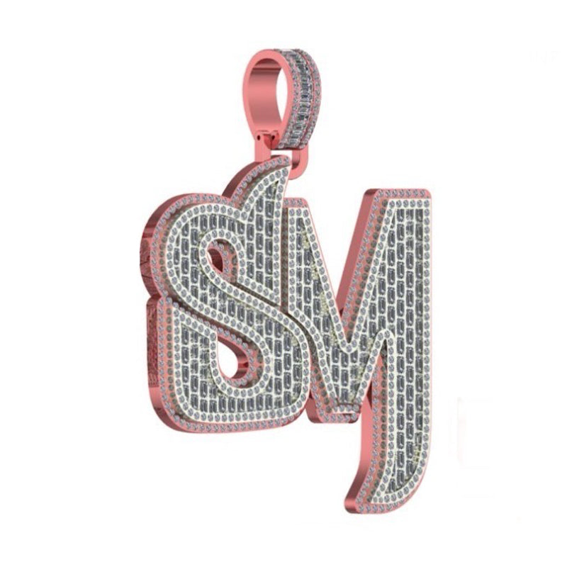 10K or 14K Gold SM 3d Pendant