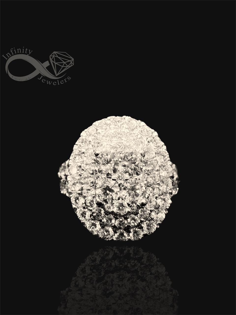 Title: 14KT White Gold 3.50CT Diamond Circle Ring.