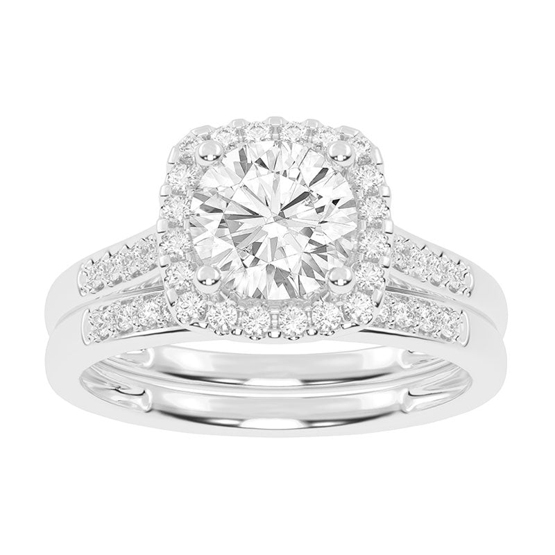 Cushion Cut Halo Engagement Ring
