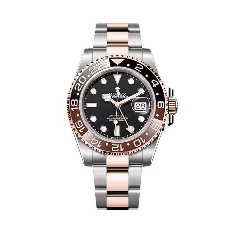 Rolex GMT-Master II 40mm Oyster Root Beer 2-Tone Steel & Rose Gold Black Dial Steel Watch 126711CHNR
