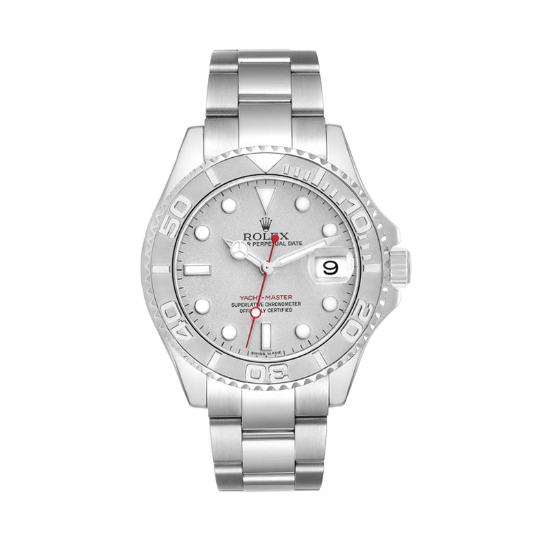 Rolex Yacht-Master 40mm Platinum Dial & Bezel Oyster Stainless Steel Watch 16622